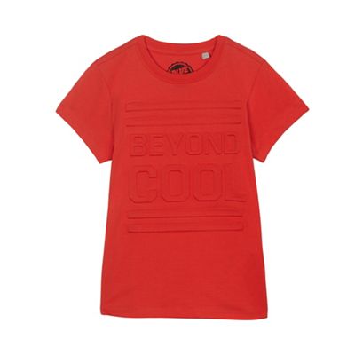 Boys' red embossed 'Beyond Cool' t-shirt